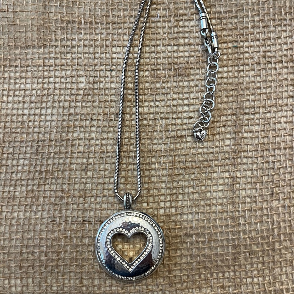 Brighton Silver Heart Circle Necklace